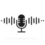 Microphone and sound waves icon on a white background. Vector illustration
